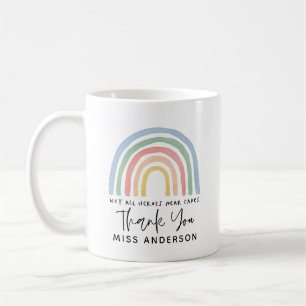 Modern watercolor rainbow teacher thank you gift coffee mug