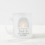 Modern watercolor rainbow teacher thank you gift m frosted glass coffee mug<br><div class="desc">Modern watercolor rainbow teacher thank you gift. You're my hero teacher. Not all heroes wear capes. Beatiful thoughtful gift.</div>