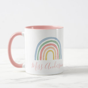 Modern watercolor rainbow teacher thank you gift m mug