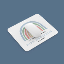 Modern watercolor rainbow teacher thank you gift mouse pad