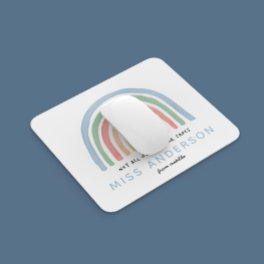 Modern watercolor rainbow teacher thank you gift mouse pad
