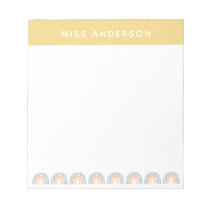 Modern watercolor rainbow teacher thank you gift n notepad