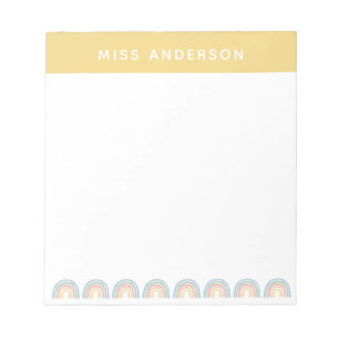 Modern watercolor rainbow teacher thank you gift n notepad
