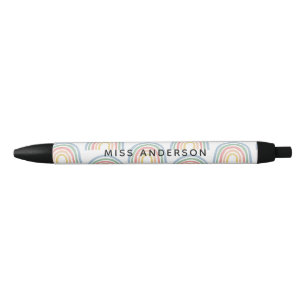 Modern watercolor rainbow teacher thank you gift pen