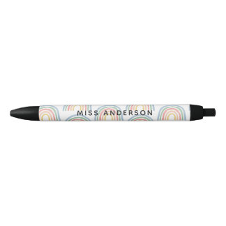 Modern watercolor rainbow teacher thank you gift pen