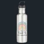 Modern watercolor rainbow teacher thank you gift stainless steel water bottle<br><div class="desc">Modern watercolor rainbow teacher thank you gift. You're my hero teacher. Not all heroes wear capes. Beatiful thoughtful gift.</div>