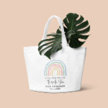 Modern watercolor rainbow teacher thank you gift t large tote bag<br><div class="desc">Modern watercolor rainbow teacher thank you gift. You're my hero teacher. Not all heroes wear capes. Beatiful thoughtful gift.</div>