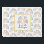 Modern watercolor rainbow teacher thank you gift t wooden box sign<br><div class="desc">Modern watercolor rainbow teacher thank you gift. You're my hero teacher. Not all heroes wear capes. Beatiful thoughtful gift.</div>