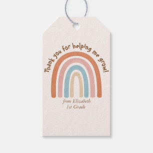 Modern Watercolor Rainbow Teacher Thank You Gift Tags