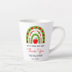 Modern Watercolor Rainbow Teacher Thank You Latte Mug