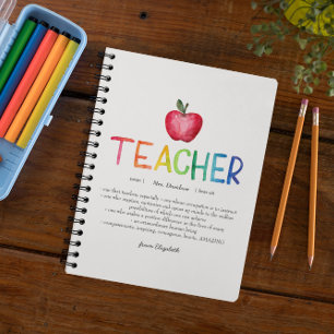Modern Watercolor Rainbow Teacher Thank You   Notebook