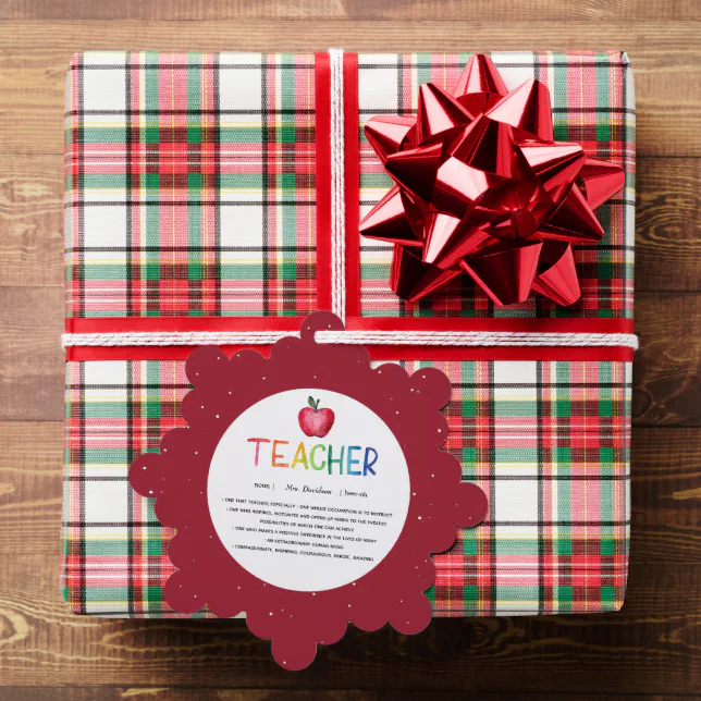Modern Watercolor Rainbow Teacher Thank You Ornament Card | Zazzle