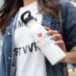 Modern Watercolor Rainbow Teacher Thank You   Stainless Steel Water Bottle<br><div class="desc">You're my hero, teacher. Perfect present for your favorite grade school teacher for Christmas, Back to School, Year End or Teacher Appreciation Day. Personalize with your own definition to create a unique, fun and thoughtful gift. Tell your child's teacher how much he or she has meant to both you and...</div>