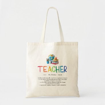 Modern Watercolor Rainbow Teacher Thank You  Tote Bag