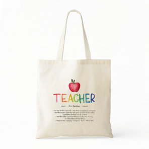 Modern Watercolor Rainbow Teacher Thank You Tote Bag