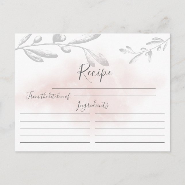 Modern Watercolor Recipe Card (Front)
