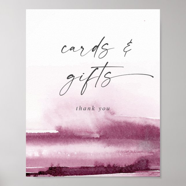 Modern Watercolor | Red Cards and Gifts Sign (Front)