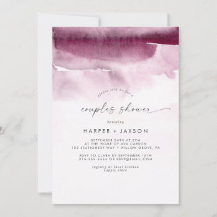 Modern Watercolor Red Couples Shower Invitation