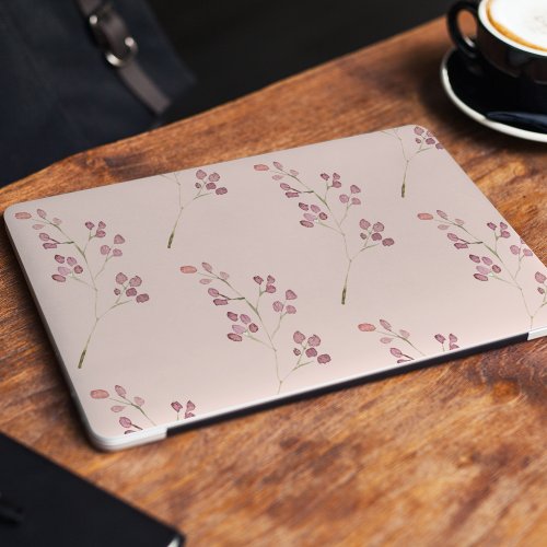 Modern Watercolor Red Flower Pattern HP Laptop Skin