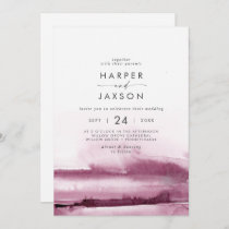 Modern Watercolor | Red Front and Back Wedding Invitation