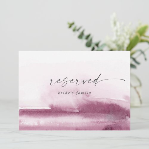 Modern Watercolor  Red Reserved Sign