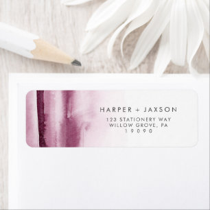 Modern Watercolor Red Return Address Label