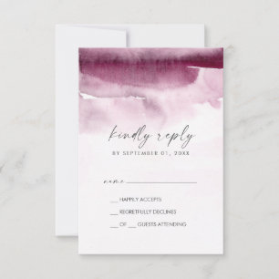 Modern Watercolor Red Simple RSVP Card