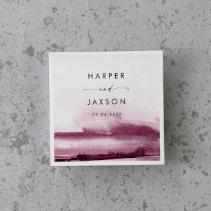 Modern Watercolor Red Wedding Napkins