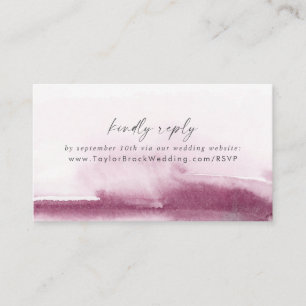 Modern Watercolor Red Wedding Website RSVP Enclosure Card