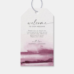 Modern Watercolor Red Wedding Welcome Gift Tags