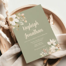 Modern Watercolor Sage Green Floral Wedding