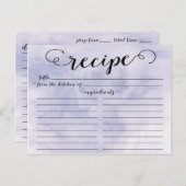 Modern Watercolor Script Bridal Shower Recipe Card (Front/Back)
