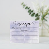 Modern Watercolor Script Bridal Shower Recipe Card (Standing Front)