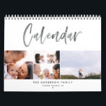 Modern watercolor script multi photo calendar<br><div class="desc">Modern watercolor script multi photo calendar. The perfect family calendar for your self or as a gift.</div>