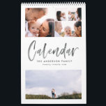Modern watercolor script multi photo calendar<br><div class="desc">Modern watercolor script multi photo calendar. The perfect family calendar for your self or as a gift.</div>