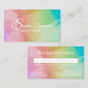 Modern Watercolor Script Rainbow - Appointment Card