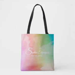 Modern Watercolor Script Rainbow Pastel - Tote Bag