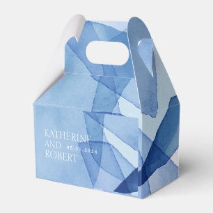 Modern Watercolor Shapes Wedding Monogram Favor Boxes