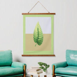 Modern Watercolor Single Leaf Hanging Tapestry