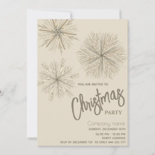 Modern watercolor snowflake Christmas party Invitation
