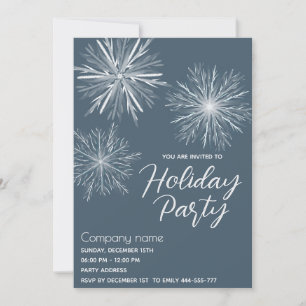 Modern watercolor snowflake Holiday party Invitation