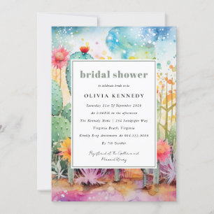 Modern Watercolor Southwest Desert Bridal Shower Invitation