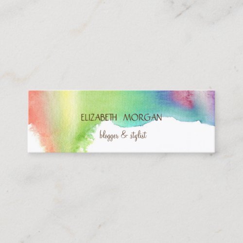 Modern Watercolor Splash Mini Business Card