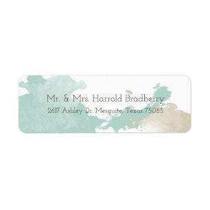 Modern Watercolor Splashes Label