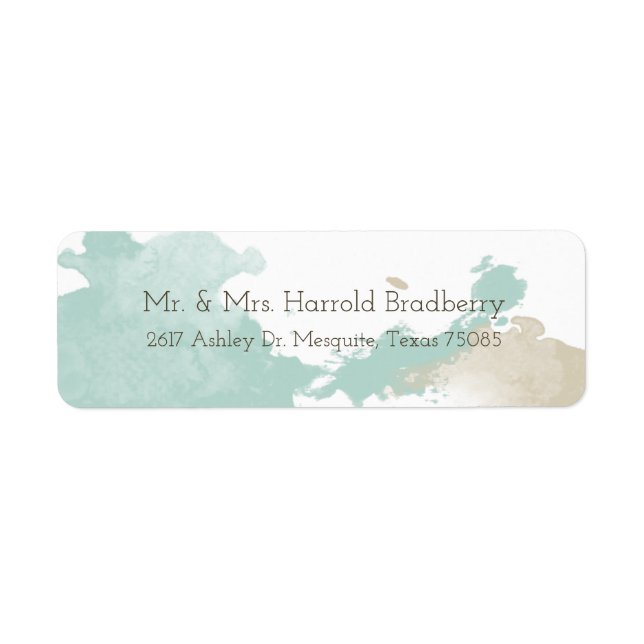 Modern Watercolor Splashes Label (Front)