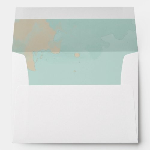 Modern Watercolor Splashes Wedding  Envelope