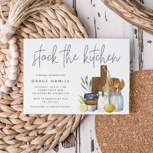 Modern Watercolor Stock The Kitchen Bridal Shower Invitation