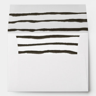 modern watercolor stripe zebra black white ink envelope
