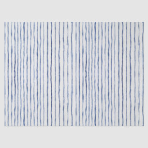 Modern Watercolor Striped Pattern Blue and White Tissue Paper