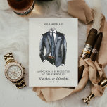 Modern Watercolor Suit Groomsman Proposal Request  Invitation<br><div class="desc">Ask your best guys to stand by your side with these unique "will you be my groomsman" cards. Featuring a classy modern suit illustration and typewriter style font. Flip the card over to reveal funny job description list which can be customized to suit your personal friendship. Add your custom wording...</div>